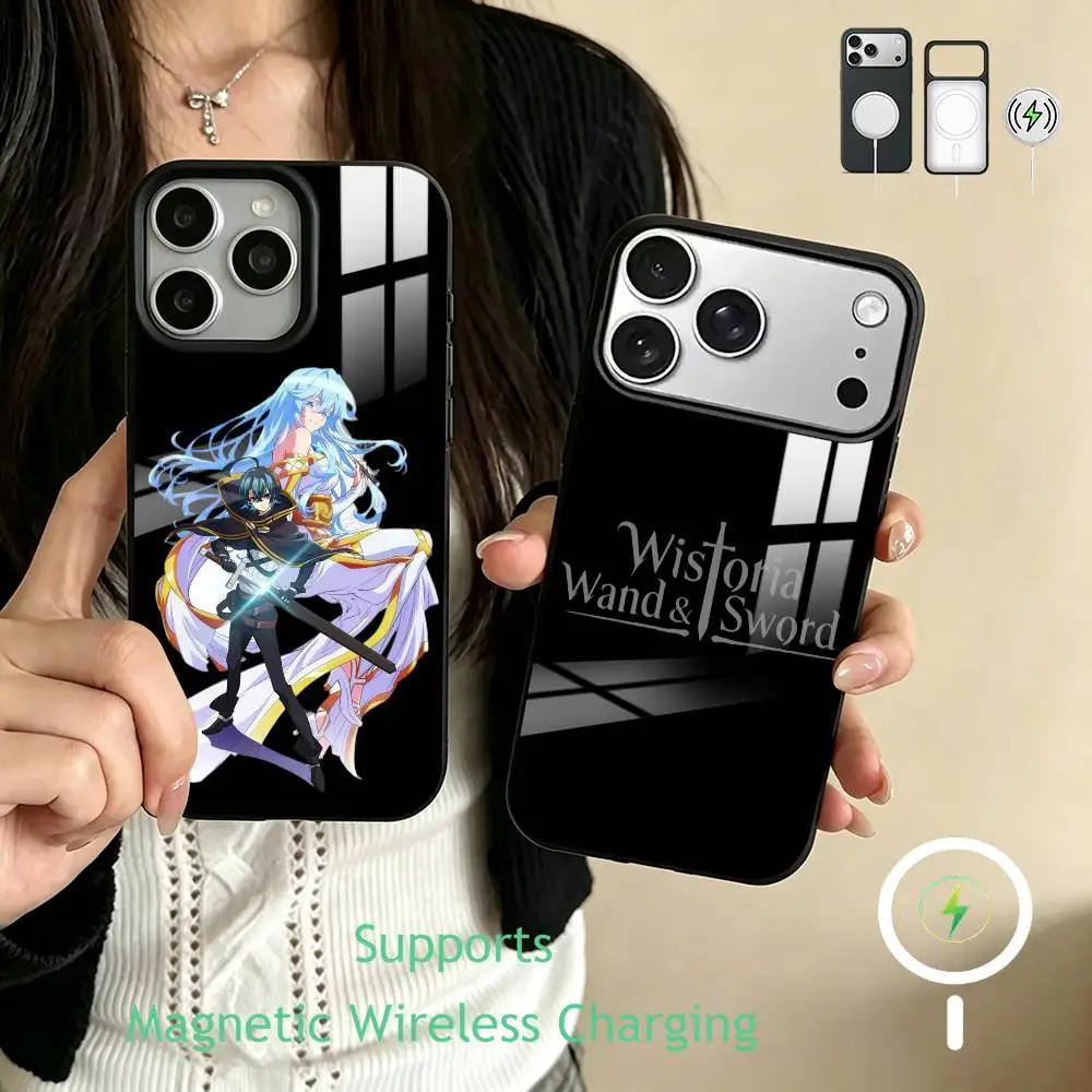 Funda para Teléfono Wistoria con Diseño de Varita y Espada para iPhone 17, 16, 15, 14, 13, 12, 11 Plus, Pro, Compatible con Carga Inalámbrica Magnética