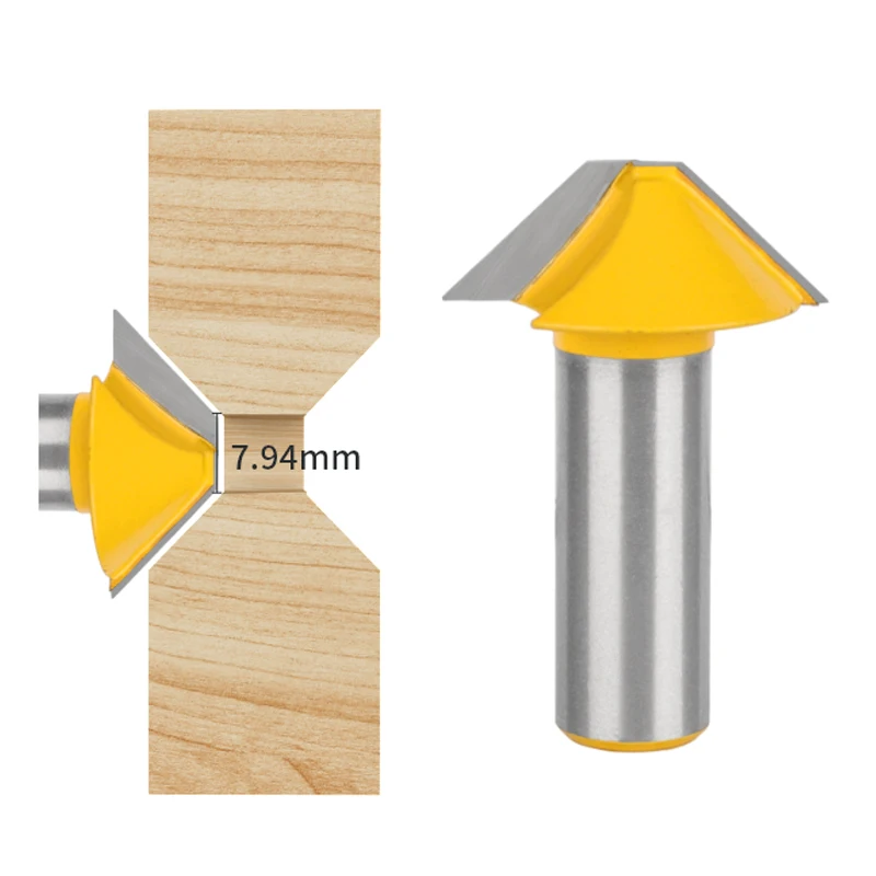 12MM 12.7MM Shank Carbide Tenon Cutting Bits Knife Flat-bottomed V Shape Router Bits for Wood Bit Face Mill Carbide Cutters