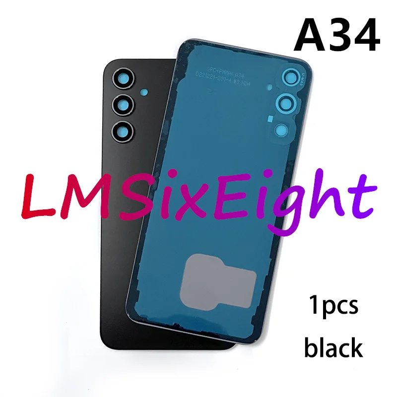 A34 Battery Cover For Samsung Galaxy A34 5G A346 Back Phone Housing Case Rear Door Lid Panel Camera lens Adhesive replacement