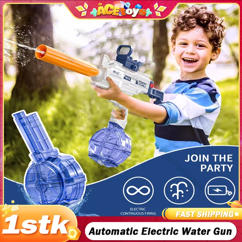 Fully Automatic Electric Water Gun Toy Swimming Pool Play Outdoor Games High Pressure Large Capacity 10M Far Toys for Kids Gift