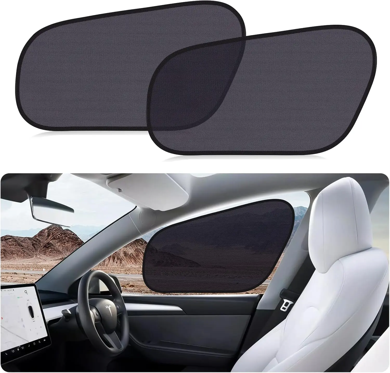 

Автомобильные шторы для переднего окна Tesla Model Y, автомобильные шторы для водителя, полупрозрачный солнцезащитный козырек для бокового окна для оптимального