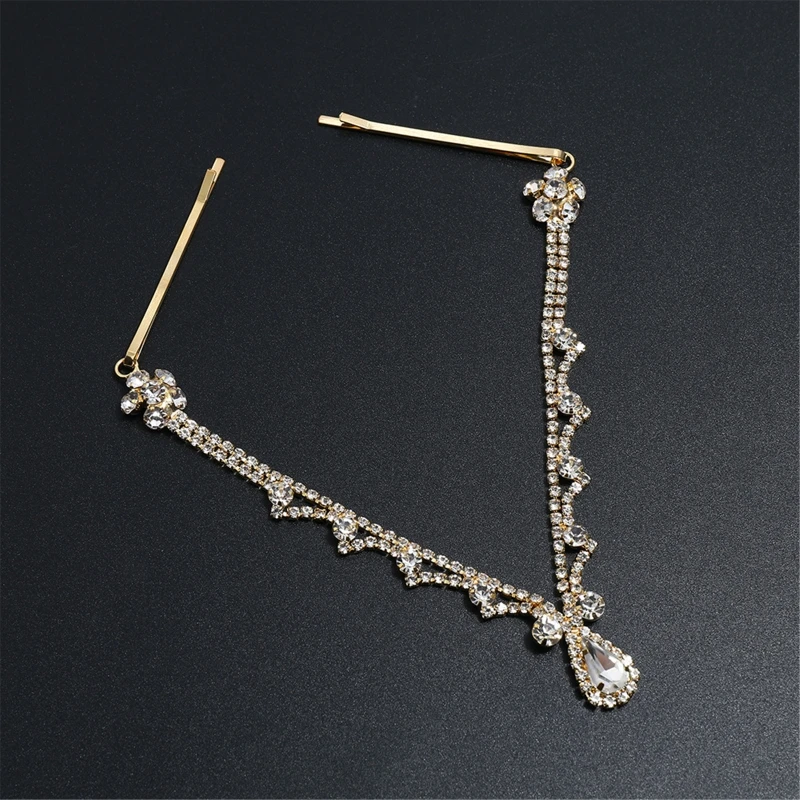 Forehead Chain Jewelry Indian for Rhinestone for Head Chain Hair Jewelry Boho Crystal Headpiece Bridal Headband Chain f