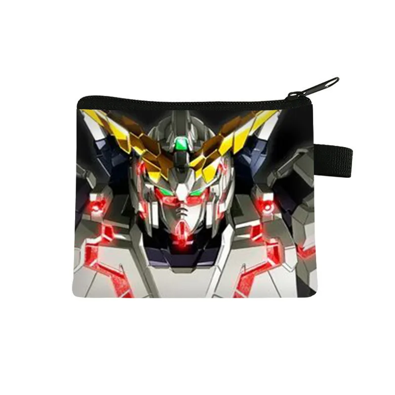 Gundam Wallet Anime Coin Purse Cartoon Children Portable ID Card Holder Fashion Boy Girl Coin Wallet Zipper Key Storage Bag Gift