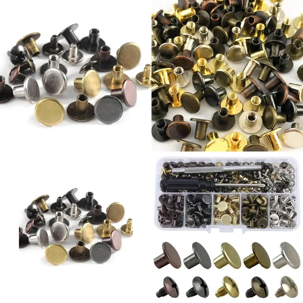 

Sturdy Metal 125Pieces Chicagos Binding Screws for Albums, Books, and Leather Decoration Furniture Assembly and More