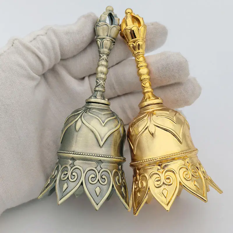 الرجعية اليد جرس الذهبي عشاء جرس بصوت عال واضح الصوت خمر نمط لمطعم الكنيسة المدرسة الفصول الدراسية ديكور الرجعية #2