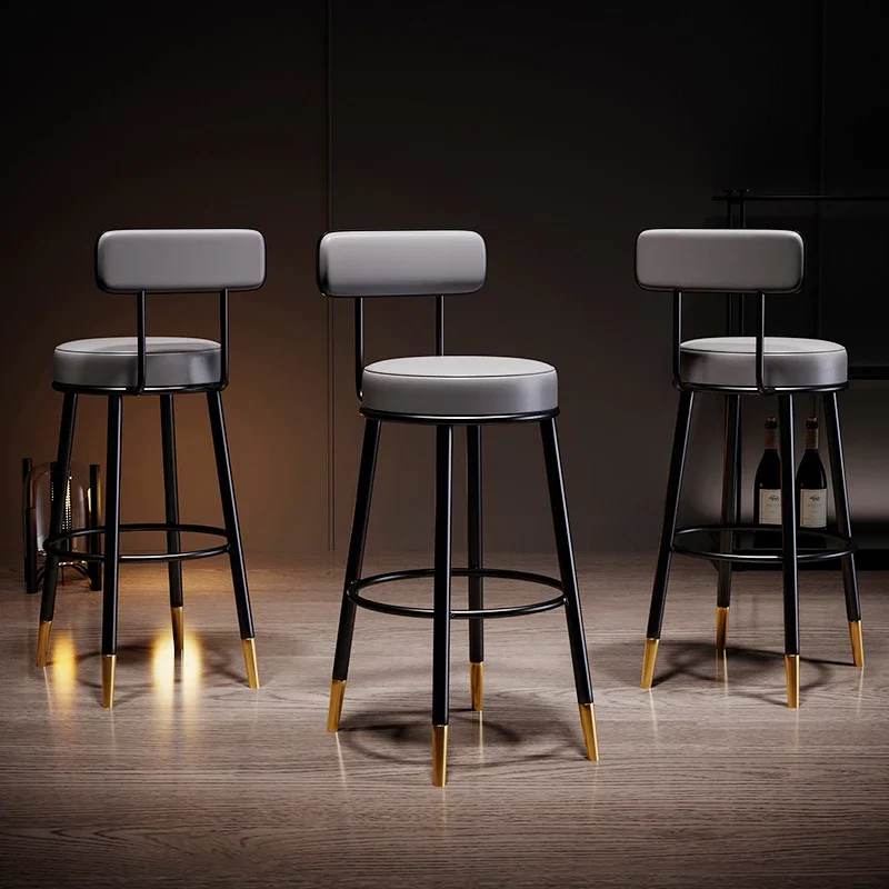 Nordic Bar Chairs Bar Stools Minimalist Modern Household High Stools Bar Chairs Backrest High Chair Dining Stools