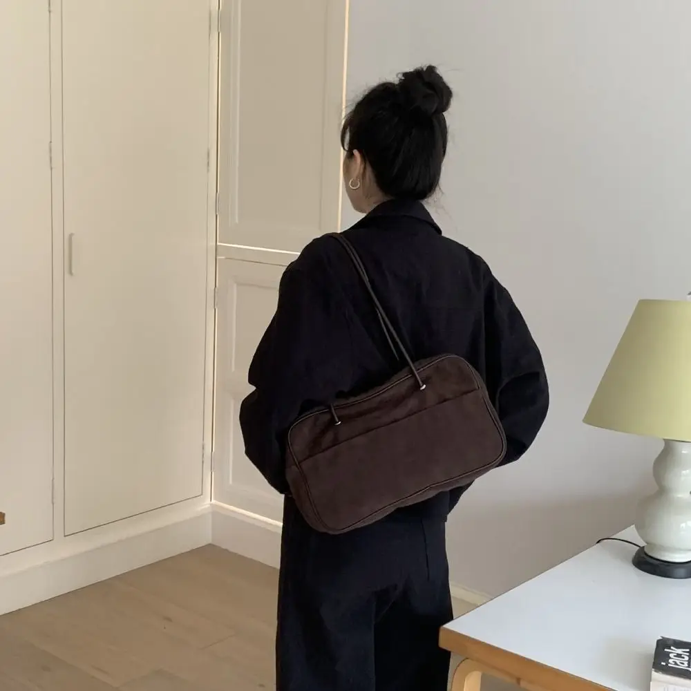 

Korean Style Retro Elegant Shoulder Bag Large Capacity Pu Leather Casual Purse Versatile Pillow Handbag Shopping