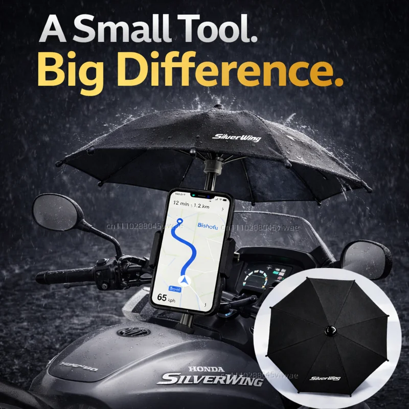 

Держатель для телефона и зонта для мотоцикла Honda SilverWing, водонепроницаемый, солнцезащитный, антибликовый, дождезащитный, крепление на руль для GPS-навигатора