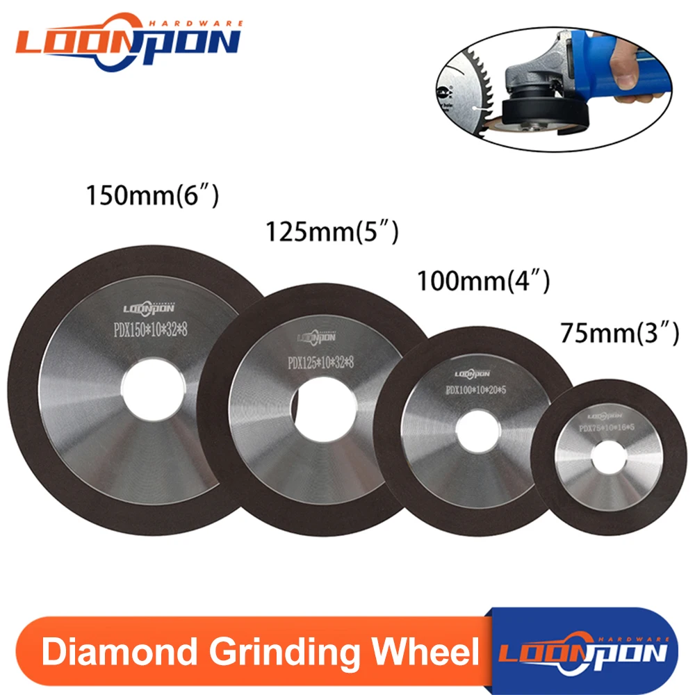 100mm/125mm/150 Widen Diamond Grinding Wheel  Cutting Disc Resin Bond Grinder Sharpener Carbide Metal Tungsten Steel Mill150Grit