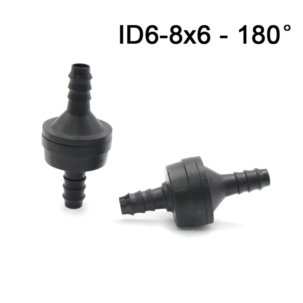 XUAN 2pcs Black Color Plastic One-Way Non-Return Valve One Way Valve Air Pump Vacuum Check ID6 8x6 180 Degree