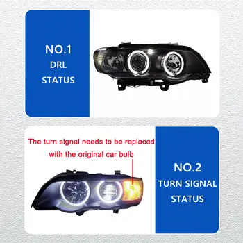 適用於BMWX5 E53 98-02的新款全LED日行燈頭燈總成號誌燈汽車配件改裝燈 8 最佳銷售 BMWX5 E53頭燈 - №5
