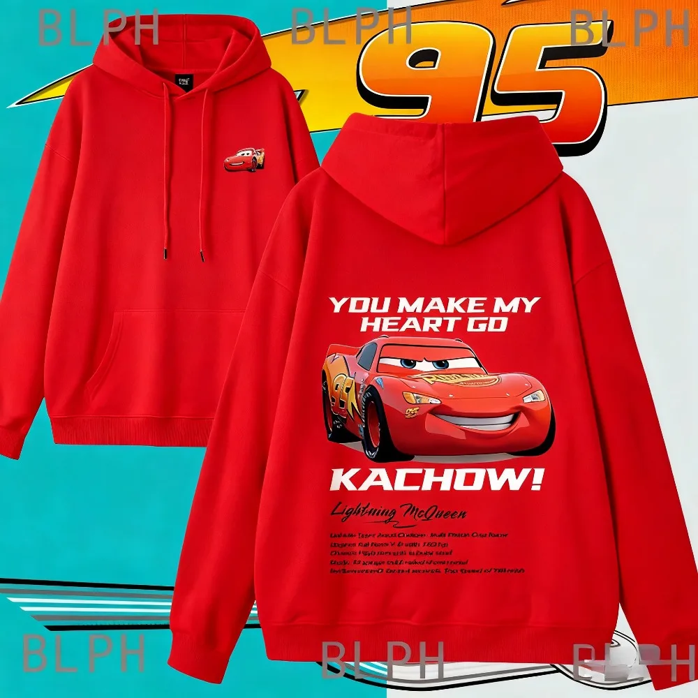 

Disney Adult/children Cotton Hooded Sweatshirt, Couples Wear, The Cars Lightning Mcqueen & Sally, 2025 Four Seasons