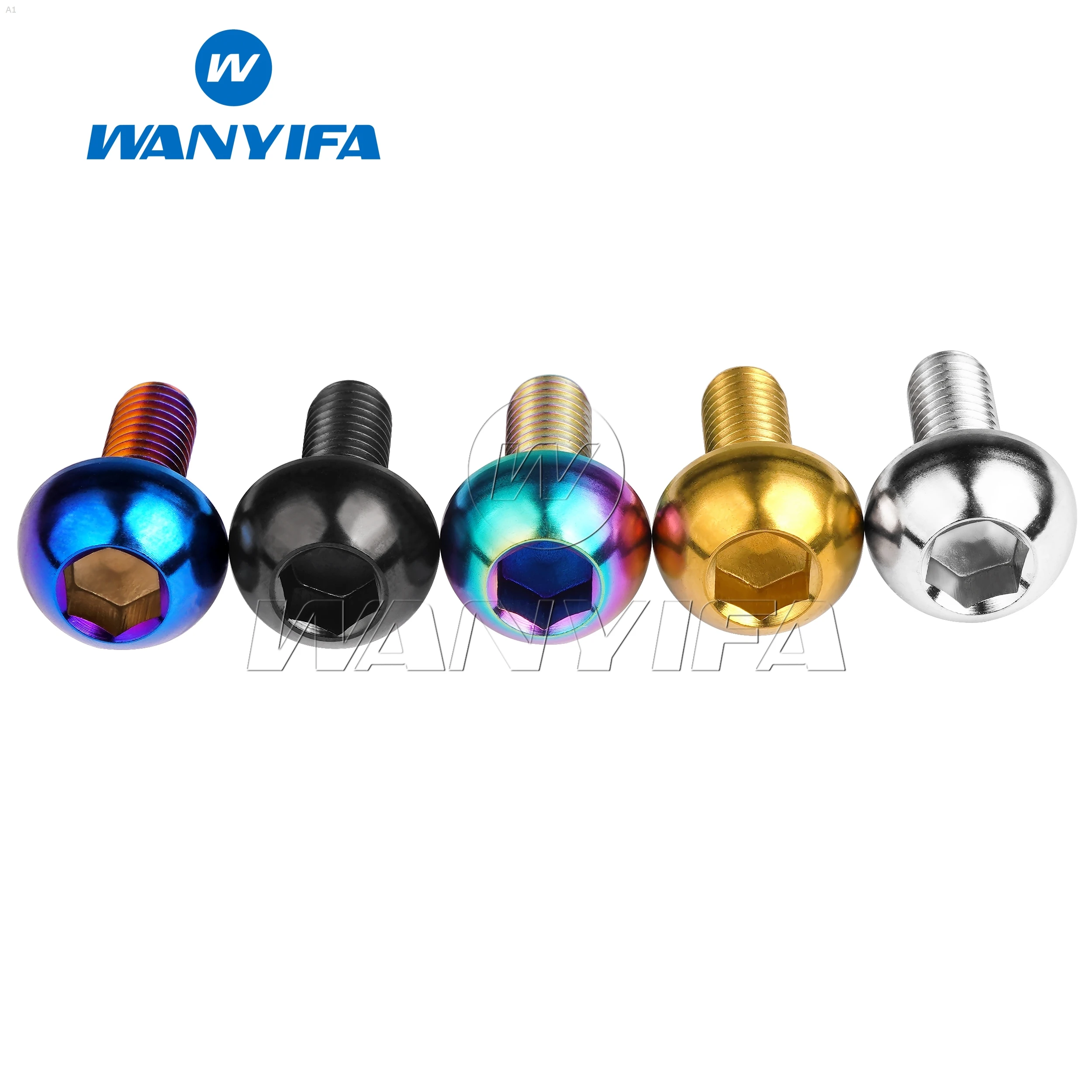 Wanyifa Titanium Bolt M6X17Mm Allen Key Round Head Screw for Honda Motorcycle Disc Rotor