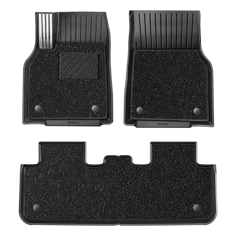 Tapetes de Carro TPE YZ para Tesla Model Y Juniper 2025-2026 com Pedais Metálicos e Tapete de Porta-Malas, Conjunto Impermeável para Quatro Estações