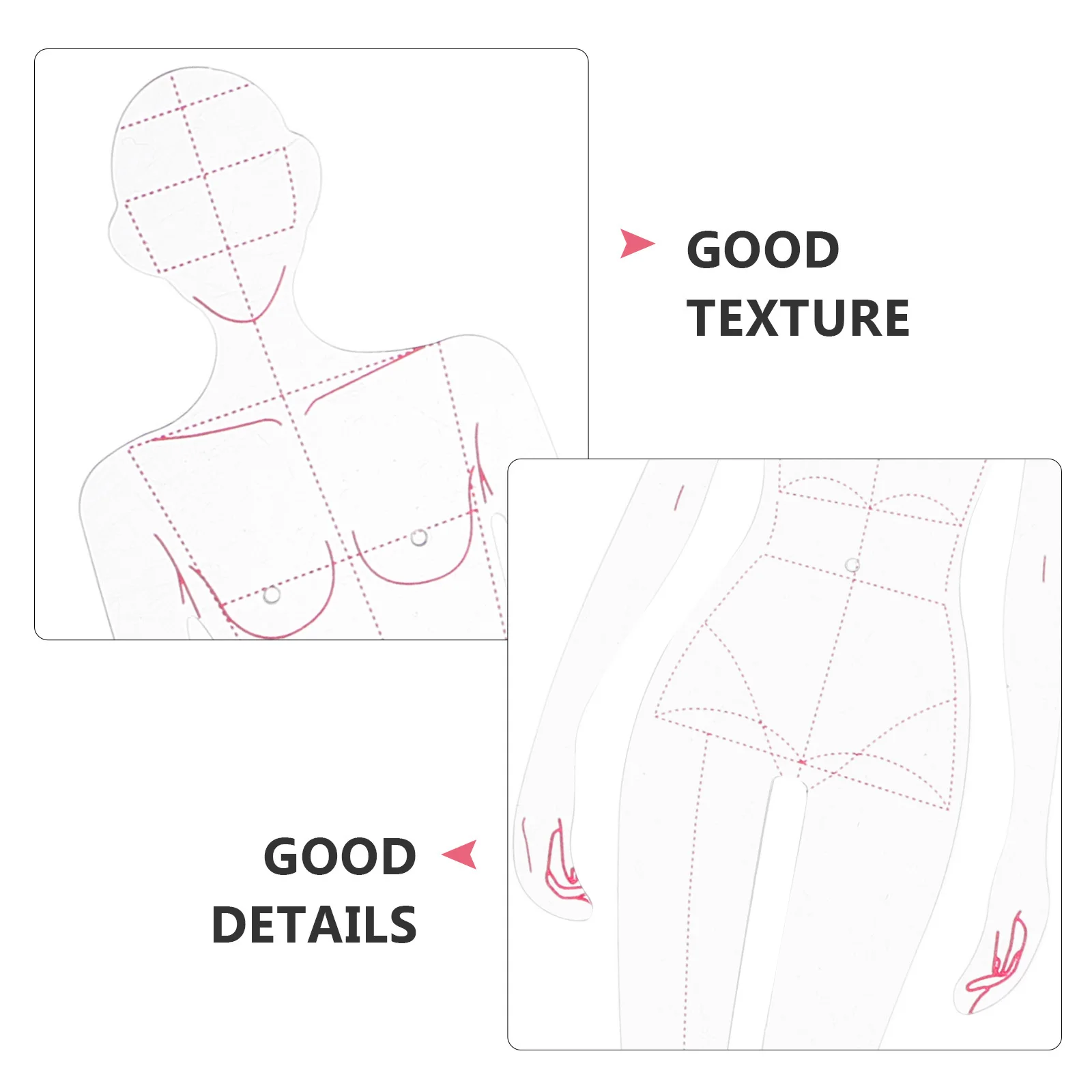 1 conjunto de régua de costura de precisão, modelo de desenho de figura feminina, plástico leve e durável para corte de design de roupas