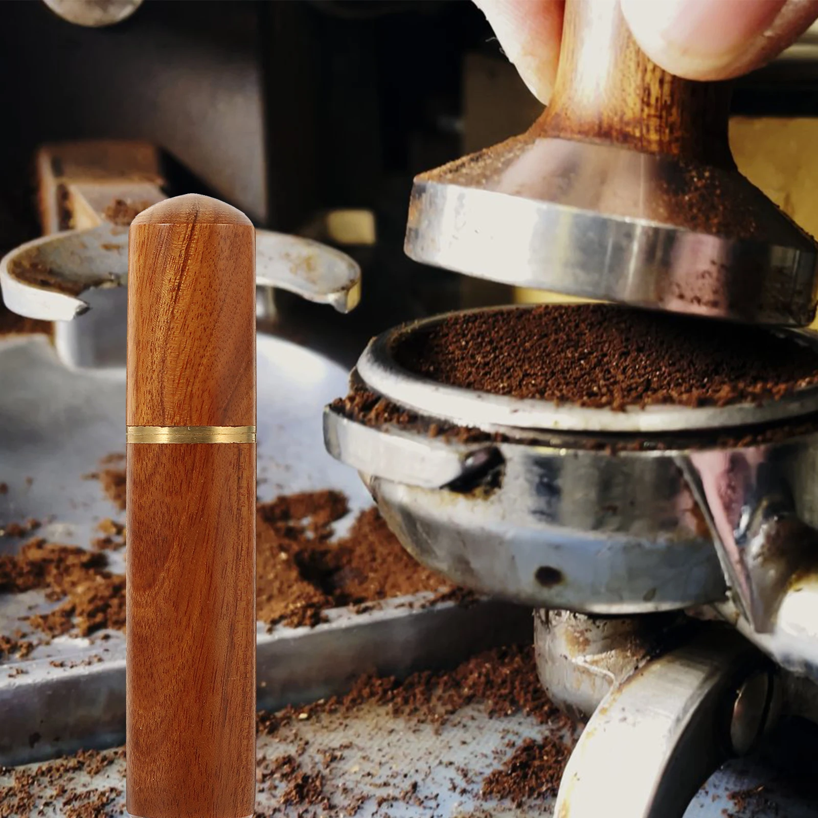 

Coffee Powder Needle Stirrer for Espresso Distribution Dark Coffee Supplies Tool Sturdy Stainless Steel Wooden H Easy Grip