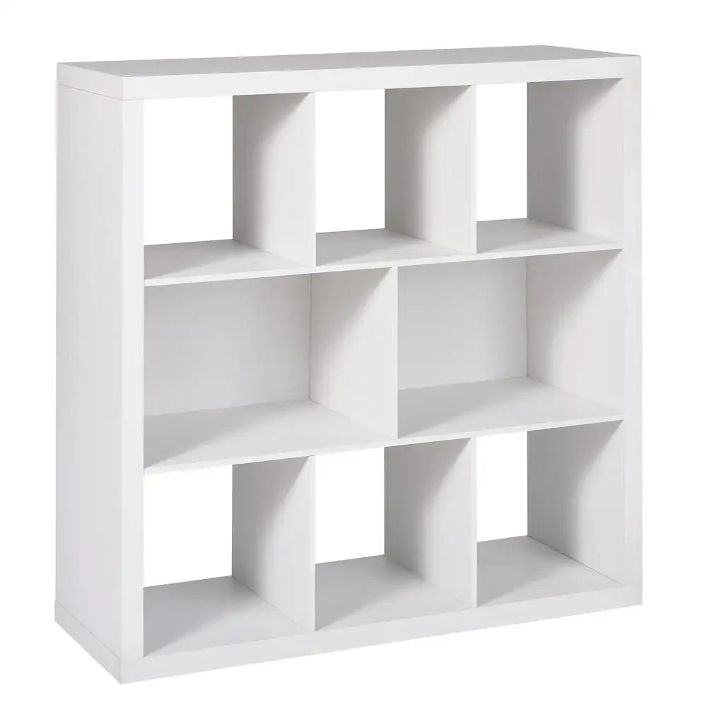 6-Cube Organizer Storage Cubbies Versatile Design Open and Closed Back Compartments White Texture 43.78