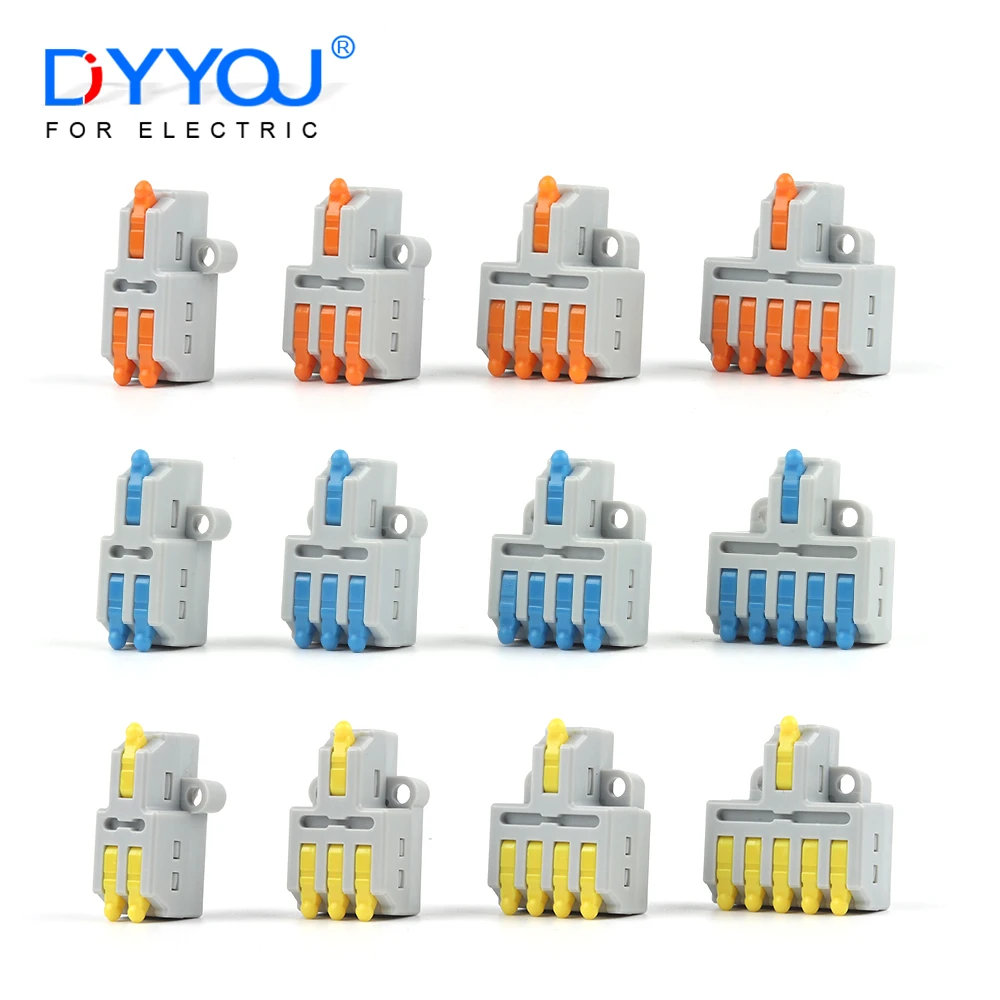 25/50/100Pcs Fast Compact Conductor Splitter Splicing Terminal Block M3 screw fixing Wire Connector For Electric Cable Splicing