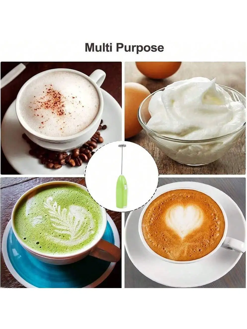 Portable Mini Battery Operated Milk Frother - Handheld Blender and Foam Maker for Coffee, Cappuccino, Latte, Matcha, Hot Chocola