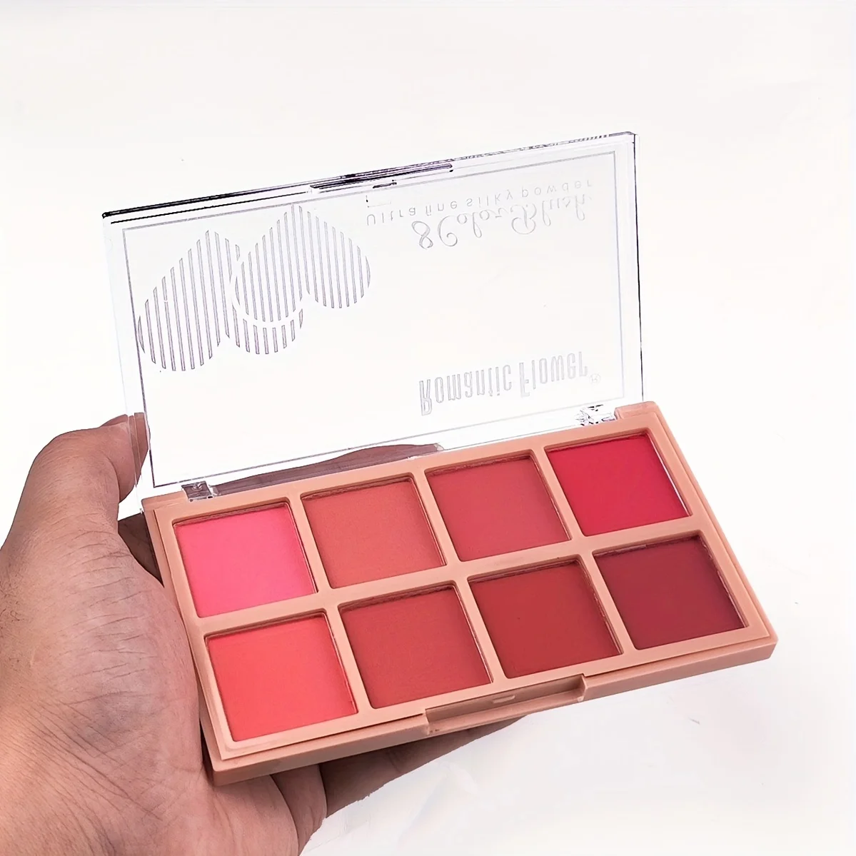 Palette di fard a 8 colori Trucco viso naturale opaco impermeabile Kit di evidenziazione contorno fard guancia a lunga durata