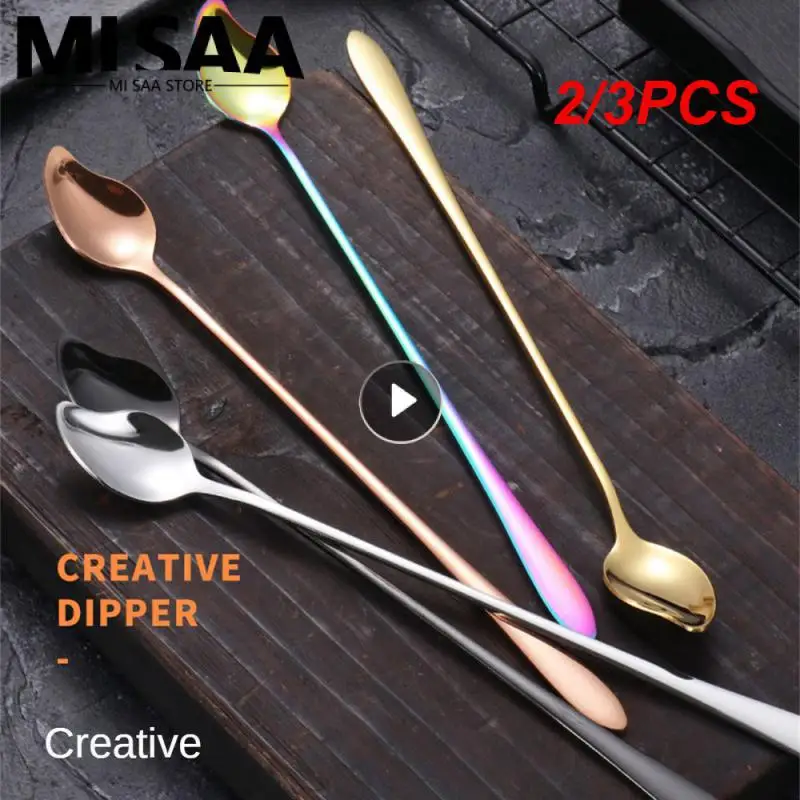 2/3PCS Coffee Scoop Long Handle Tea Spoon Coffee Spoon Creative Ice Cream Spoon 304 Stainless Steel