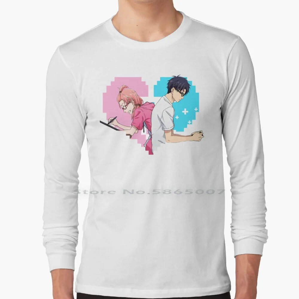 Ni Koi Wa Muzukashii 100% Cotton Long Sleeve T Shirt Life Ni Koi Wa Muzukashii Love Is Hard For Wotakoi Seinen Shonen Narumi