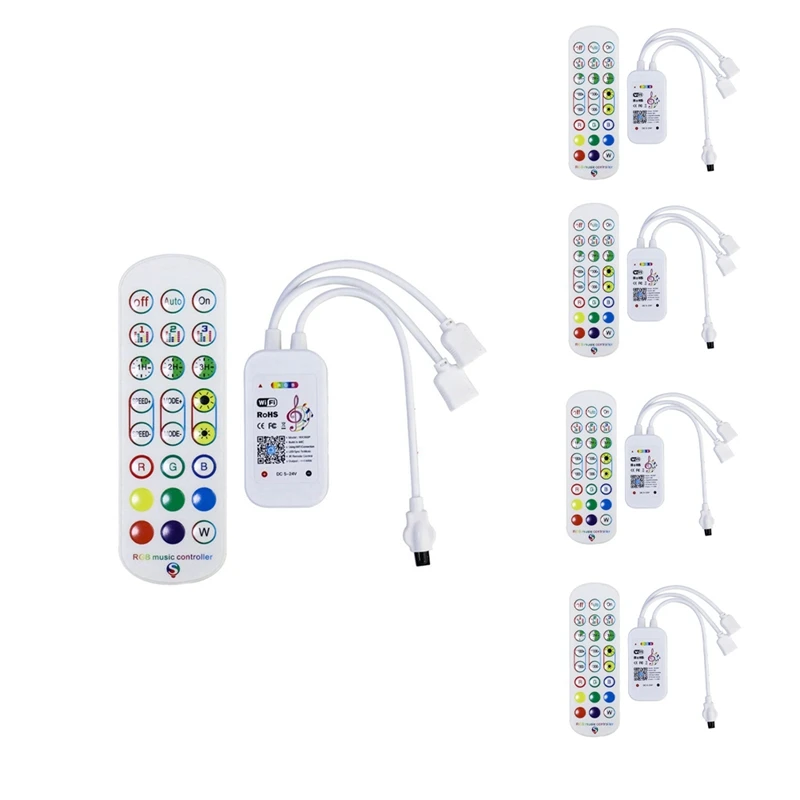 

LJL-5X Tuya Wi-Fi RGB контроллер для светодиодной ленты светильник 3528 2835 5050 RGB контроллер с 24-кнопочным пультом дистанционного управления