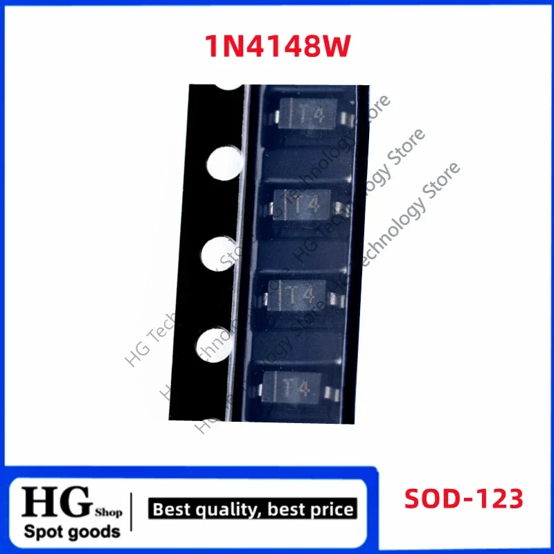 

100PCS-3000PCS/Lot Original new 1N4148W Patch Diode 1N4148 Silk Screen T4 package SOD-123 switching diode Best quality