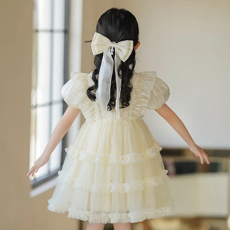 Girls' Princess Dress Summer New Style Little Girl Birthday Dress Fashionable Children's Lolita Dress Short-Sleeved Dress