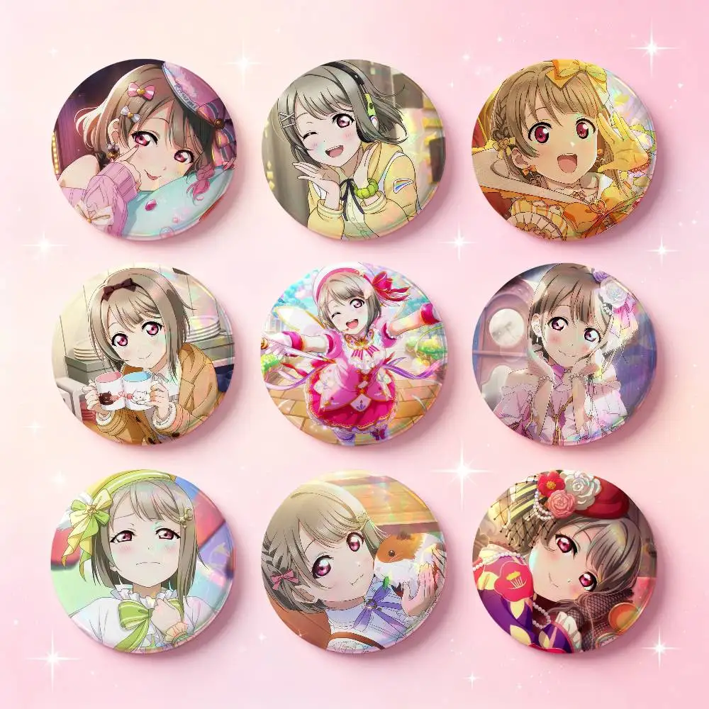 Nakasu Kasumi Anime Characters Badges Button Round Creative Pin Brooch Badge Bag Decor Accessories Fans Collect Friends Gifts