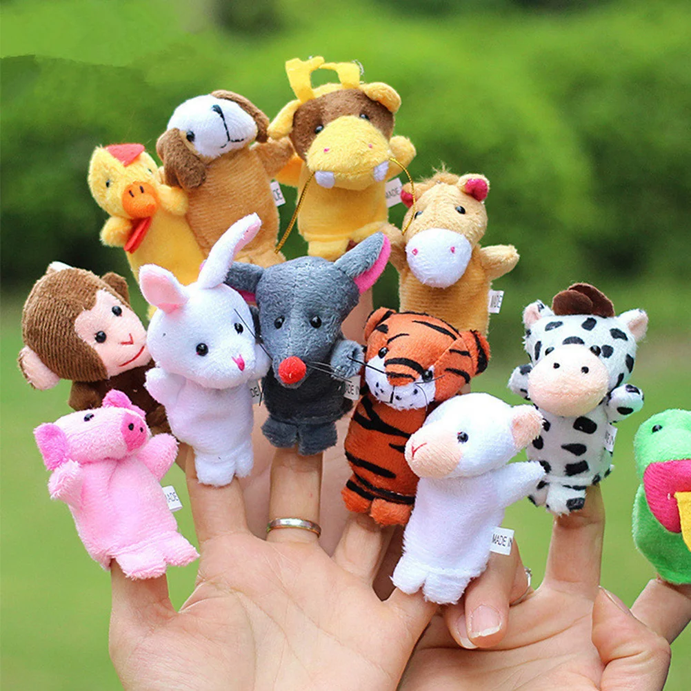 Marionetas de dedo del zodiaco para niños, accesorios de historia Premium resistentes al desgaste, suministro interactivo de cuentos de dedos, 12 Uds.