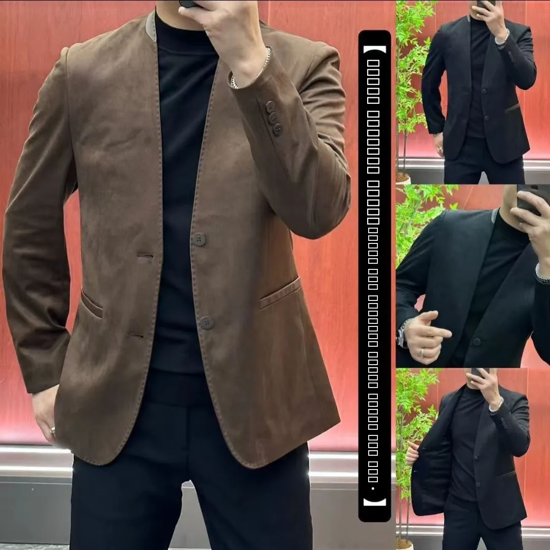 

Spring 2025 Men's Casual Suit Jacket Fashionable Versatile High-End Sensation Spring Autumn Seasonal Long Sleeve Color