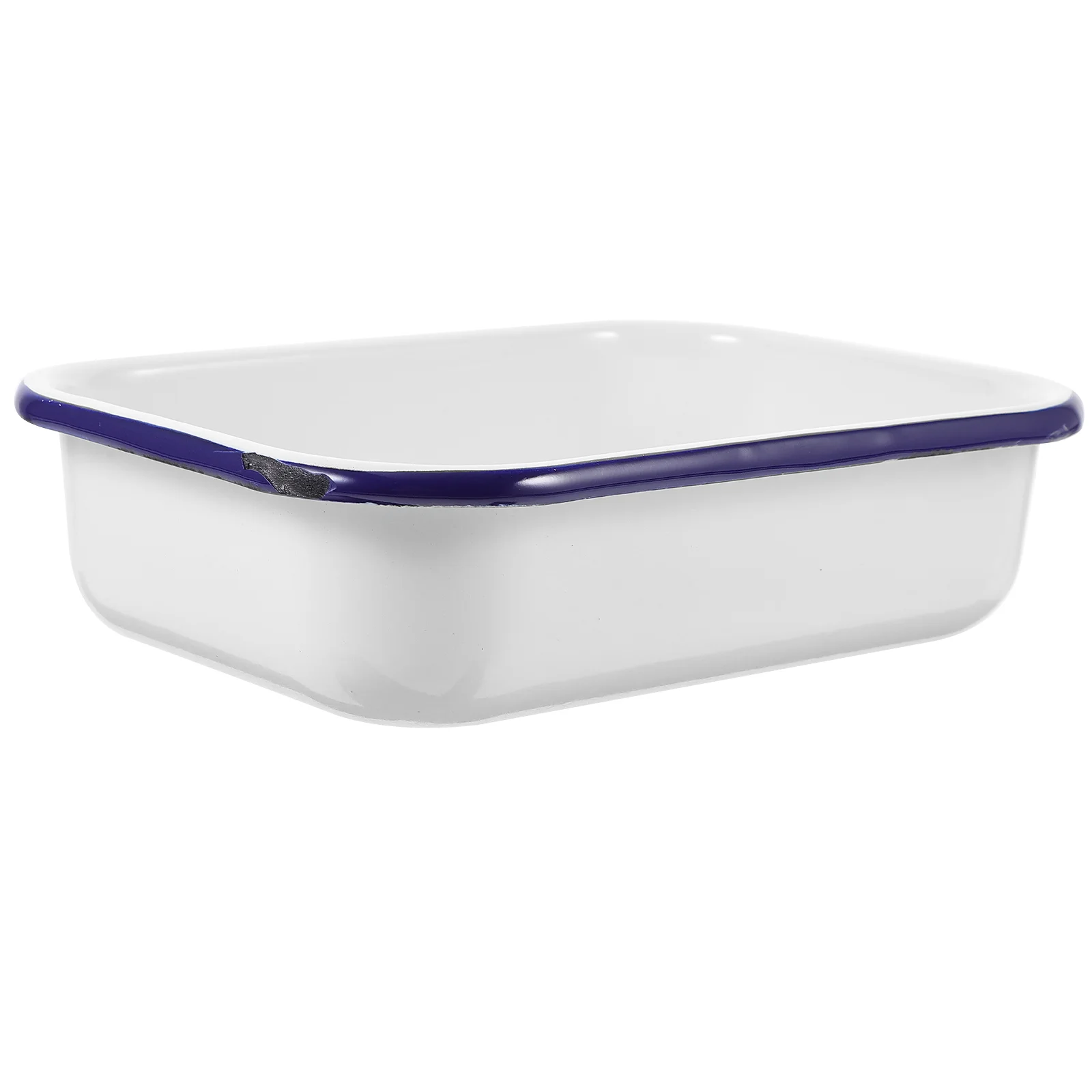 Enamel Baking Pan Enamelware Roasting Pan Oblong Cake Pan Enameled Steel Baking Dish Lasagna Pan Rectangular Serving Tray