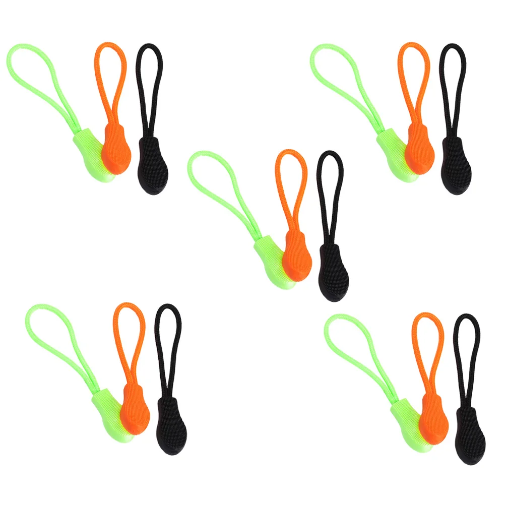 

15Pcs Zipper Puller Set Multicolor Wear Resistant Replacement Cord Pulls for Clothing Backpack Handbag Suitcase Plastic Zipper