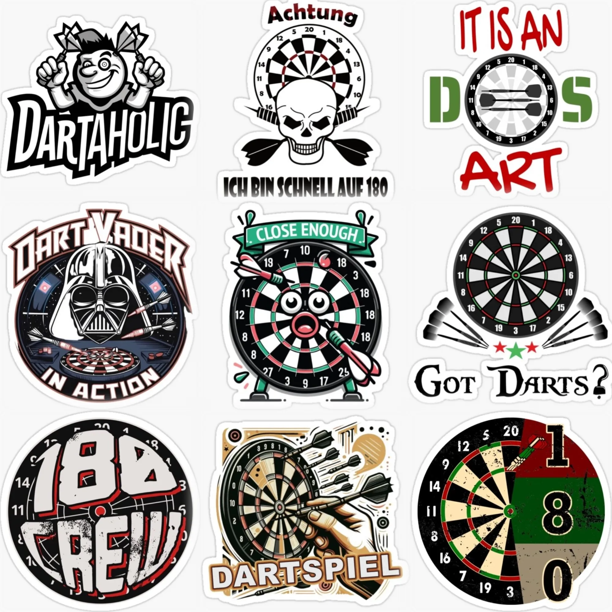 

Darts Playing Creative PVC Waterproof Sticker for Decorate Car Motorcycle Bicycle Helmet Window Fridge Wall Decal Accessories