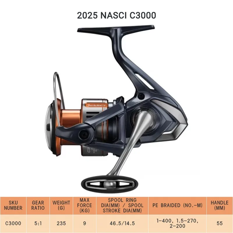 2025 Shimano NASCI FD 500 C2000 2500 2500HG 2500SHG C3000 C3000HG