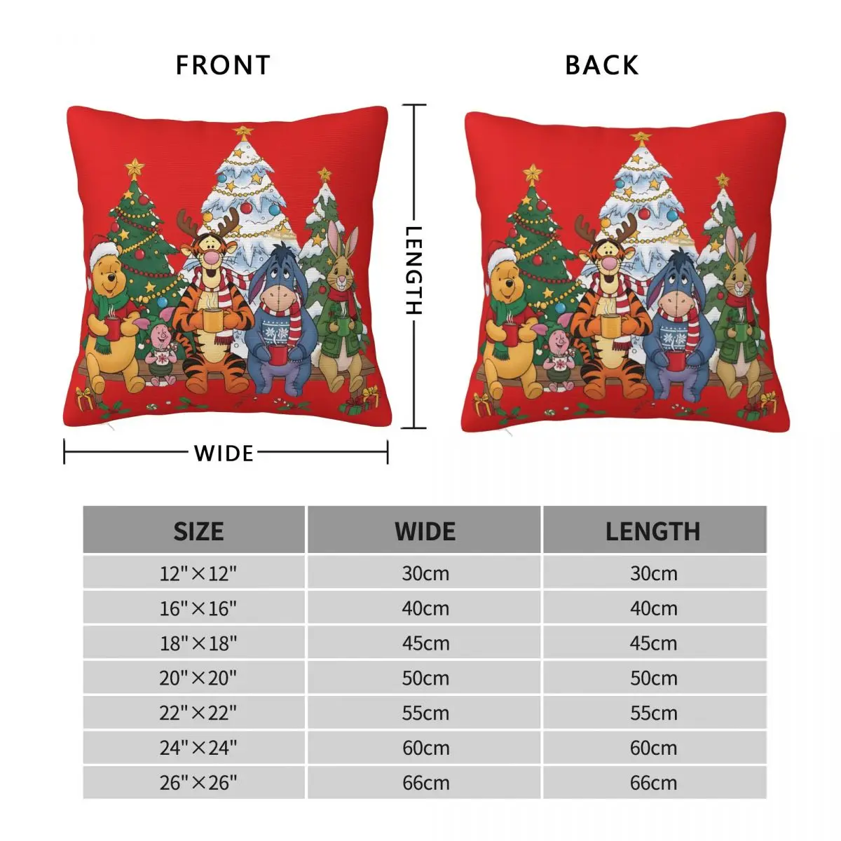 ويني ذا بوه شرب الشاي المخدة غطاء وسادة بوليستر هدية عيد الميلاد كيس وسادة غطاء المنزل بالجملة 40X40cm