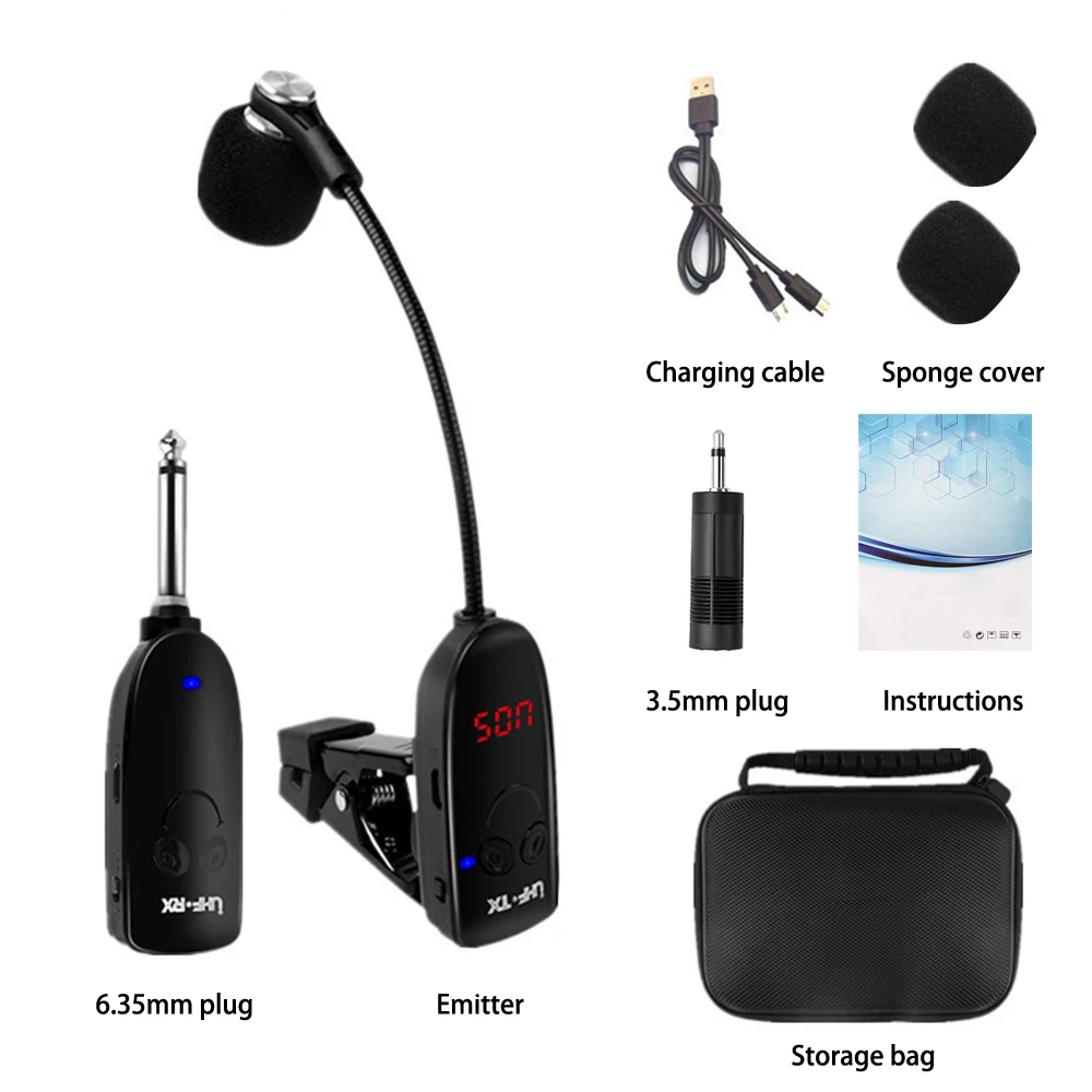 Wireless Instruments Saxophone Microphone Wireless Receiver amplifier professional recording performance outdoor performa