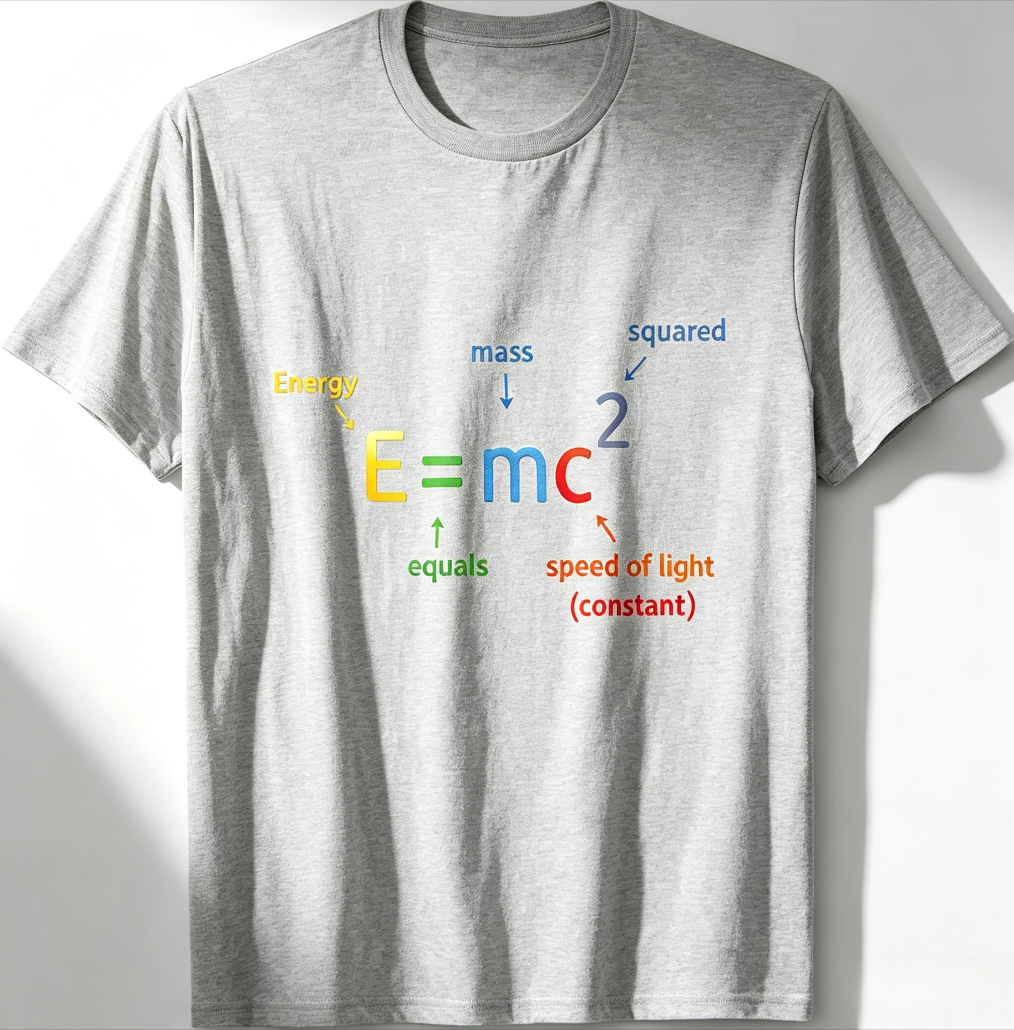 E=MC² Einstein Equation Scientific Pattern T-shirt - Lightweight and Breathable Casual Travel T-shirt, for Both Men and Women