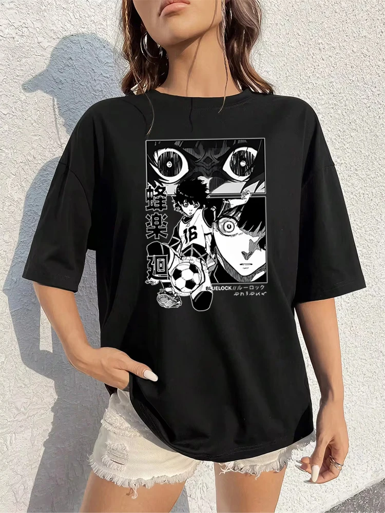 Bachira Meguru Graphic Streetwear Tshirt Women Anime BLUE LOCK Tops Casual Short Sleeve Cotton Tee Football Manga Fashion TShirt