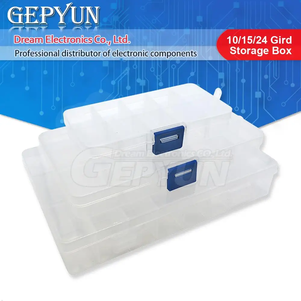 10/15/24 Gitter Werkzeuge Verpackungsbox Tragbare praktische elektronische Komponenten Aufbewahrungsbox / Teilebox / Werkzeugkasten / Sortimentskasten