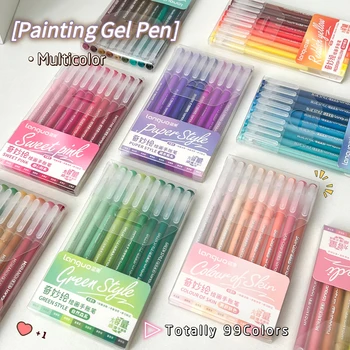 9 unids/set bolígrafo de tinta de Gel de pintura de colores bolígrafo de Gel Multicolor 0,6 MM bolígrafo de Graffiti DIY Morandi bolígrafo de dibujo de Color Retro suministros de arte nuevo