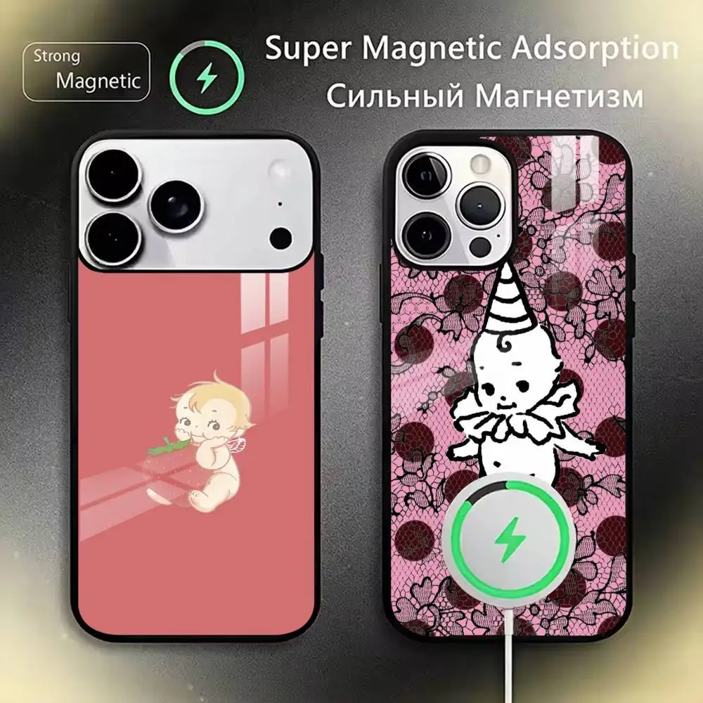 

Cute K-Kewpie Angel Phone Case For iPhone17,16,15,14,13,12,11 Plus,Pro Supports Magnetic Wireless Charging