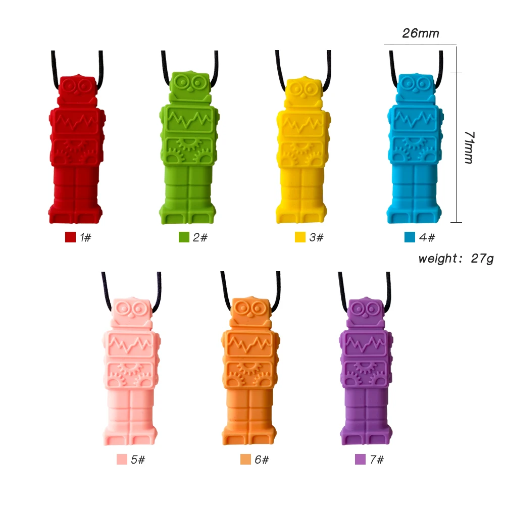 1 pçs gem silicone mordedores cristal mastigar colar sensorial pandent brinquedo de mascar para crianças meninos meninas autismo
