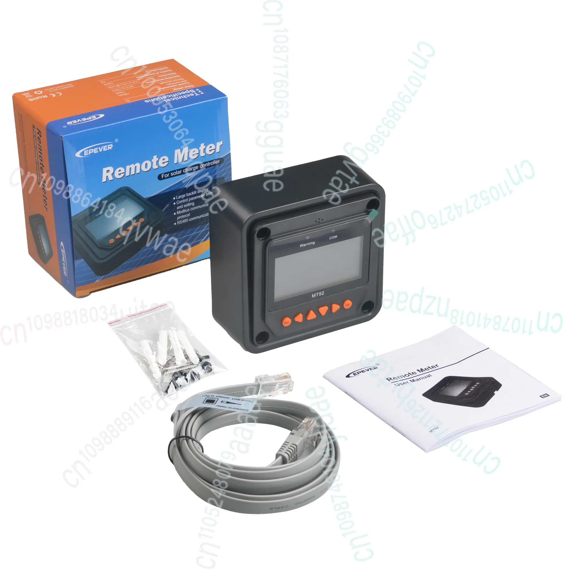 

Новый дистанционный измеритель для контроллера заряда солнечных батарей MT-52, кабель RJ45 2м, для контроллеров Epever MPPT