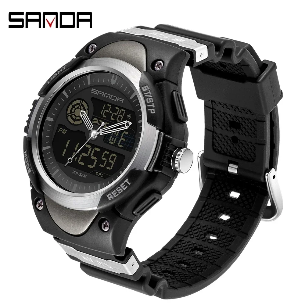 

SANDA 3117 Male Clock Watch Relogio Masculino erkek kol saati Brand Men Watches Military Sport Watches Waterproof Digital Watch