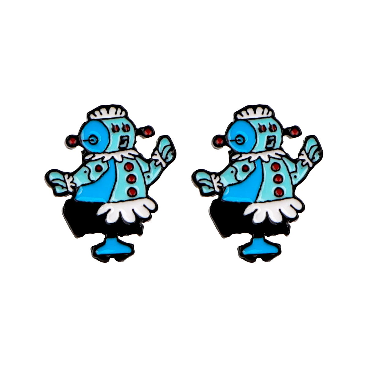 Cartoon Robot Cute Enamel Earings for Women Girl Stud Earring Novel Fashion Jewelry Accessories Stainless steel Gift for Fans