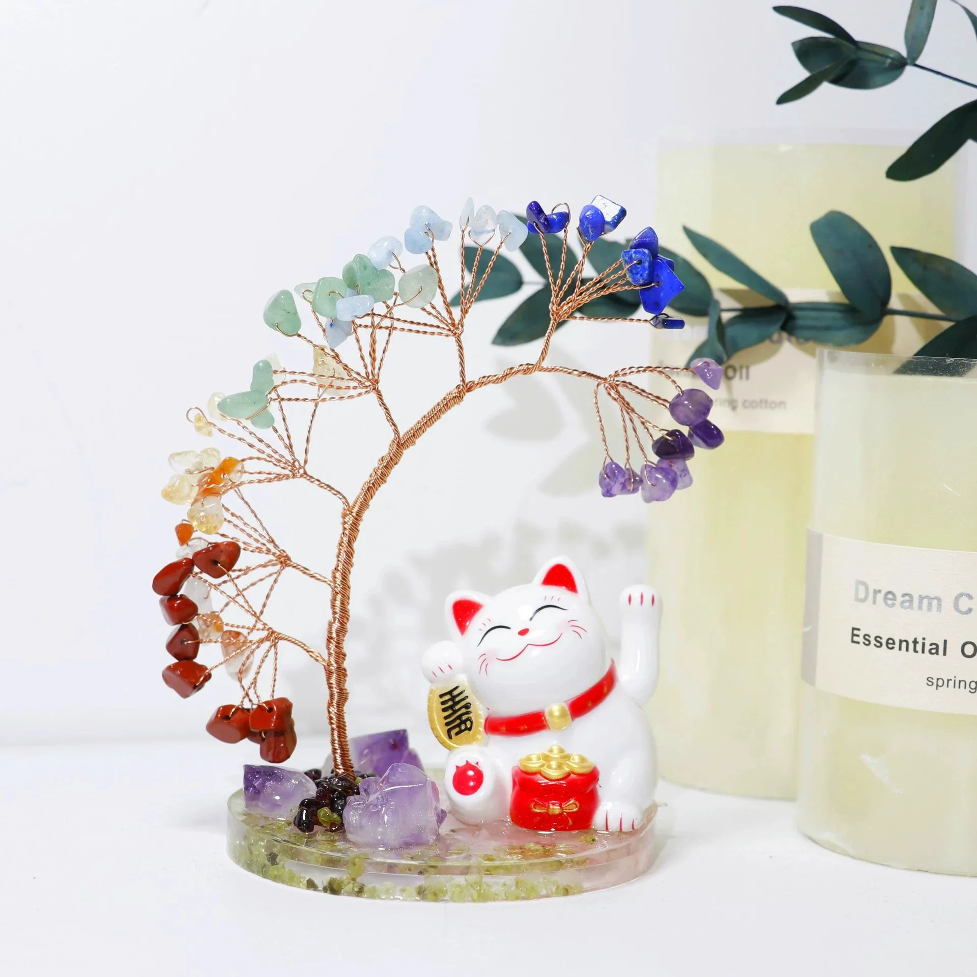 

Кристаллическое денежное дерево «Счастливый кот» на солнечной энергии с автоматическим покачиванием, декор для офисного стола, фэн-шуй украшение, подарки для успешного открытия бизнеса и процветания дома