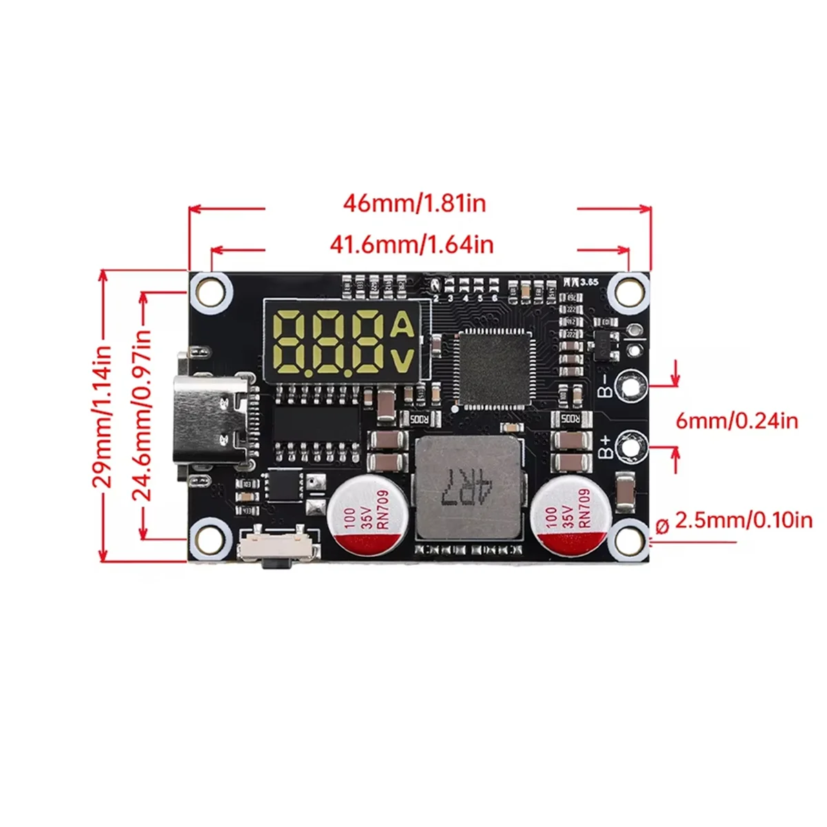 A07I 45W 2-6S Fast Charging Mobile Power Module PD QC Quick Charger DIY Circuit Board Supports Lithium Battery Type C+USB