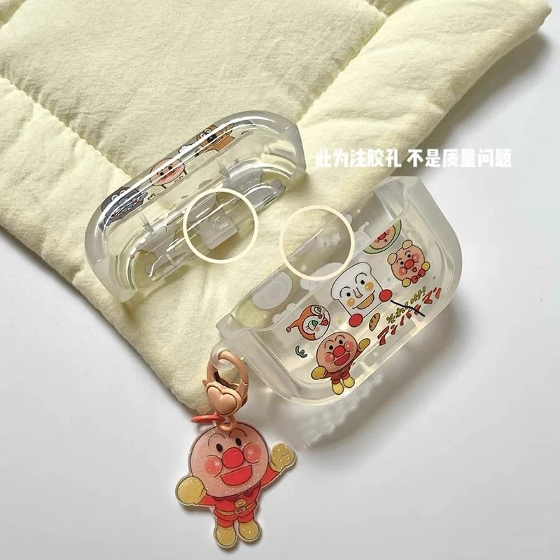 Kawaii Anpanman Earphone Case Suit Airpodspro Cartoon Anime Fall Prevention Earphone Protective Case Silica Shell Girl Gifts 